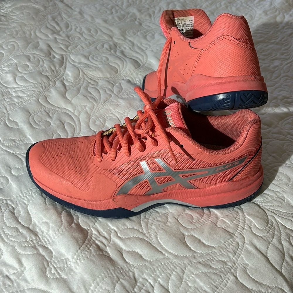 ASICs sport shoes.